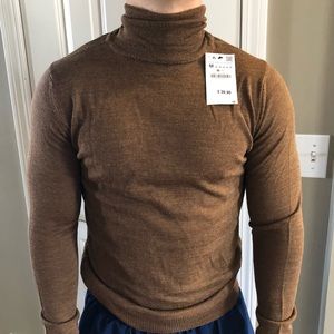 Men’s brown Zara turtle neck sweater